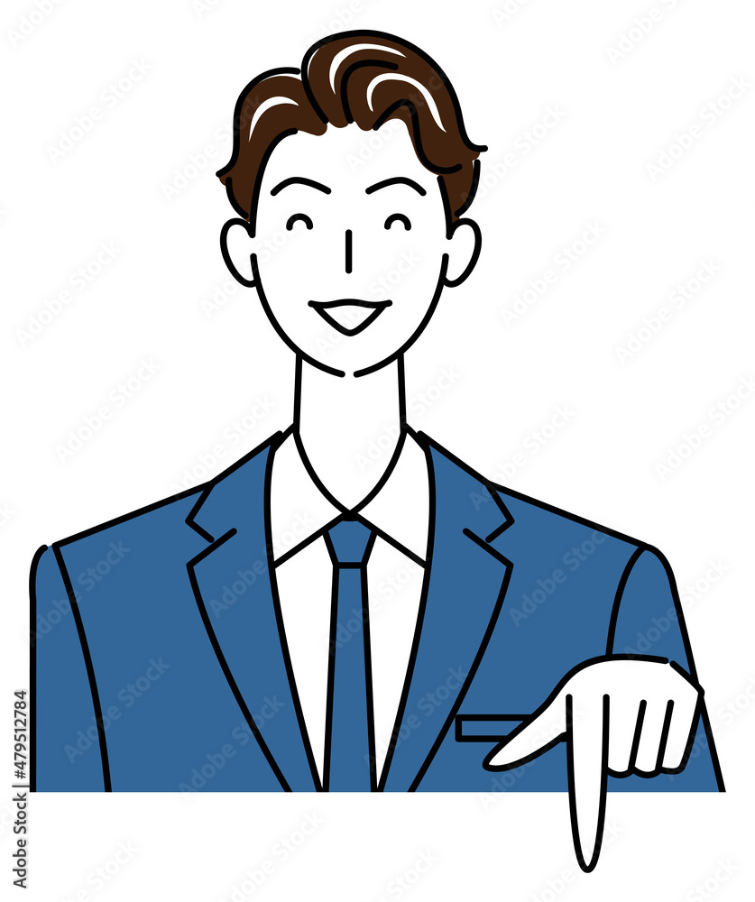 笑顔で下の方向を指差しているスーツ姿の可愛い男性 ビジネスパーソン イラスト ベクター
A cute guy in a suit smiling and pointing in the direction below. Business person illustration vector 笑顔で下の方向を指差しているスーツ姿の可愛い男性 ビジネスパーソン イラスト ベクター
A cute guy in a suit smiling and pointing in the direction below. Business person illustration vector