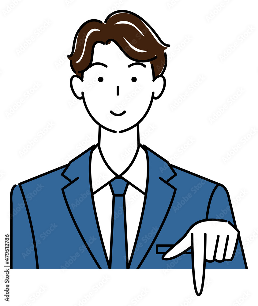 笑顔で下の方向を指差しているスーツ姿の可愛い男性 ビジネスパーソン イラスト ベクター
A cute guy in a suit smiling and pointing in the direction below. Business person illustration vector 笑顔で下の方向を指差しているスーツ姿の可愛い男性 ビジネスパーソン イラスト ベクター
A cute guy in a suit smiling and pointing in the direction below. Business person illustration vector