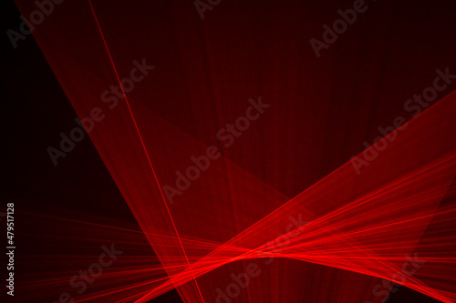 Abstract red lines drawn by light on a black background