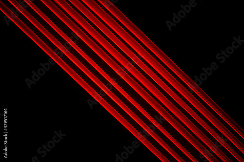 Abstract red lines drawn by light on a black background