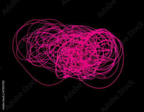 Light wave trail path,  abstract swirls on a black background
