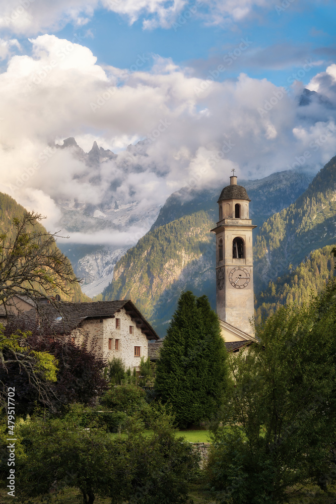 Switzerland Mountain Village Soglio at the southern border with