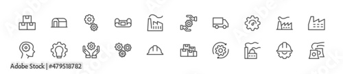 Set of simple production line icons. photo