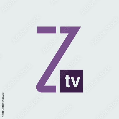 Z tv letter concept logo for TV. Z tv letter mark iconic logo vector illustration.