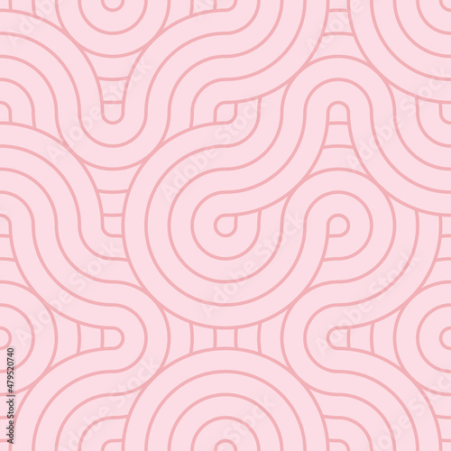 Seamless pattern with circle elements. Geometric grid with abstract  round shapes. 
