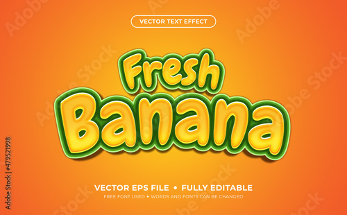 Fresh Banana Editable Vector Text Effect