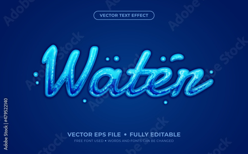 Water Editable Vector Text Effect