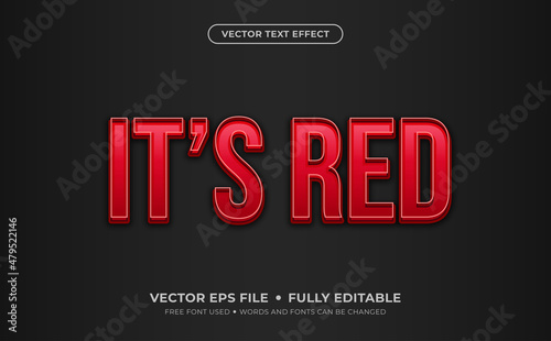 It's Red Editable Vector Text Effect