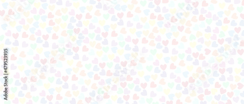  hearts on multi-colors background. Romantic, St Valentines day concept