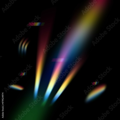 Beautiful rainbow light refraction, prism effect overlay