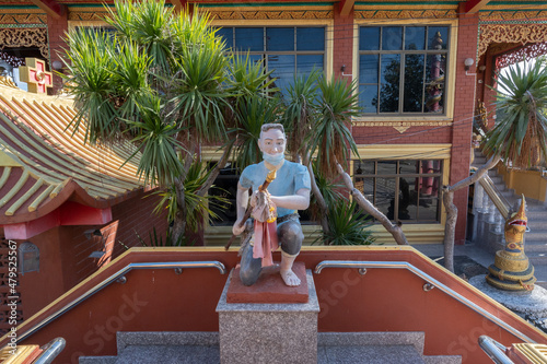 Lopburi, Thailand, December 30, 2021 Wat  Khao Salika, Peaceful and shady temple to practice dharma.Pay homage to Luang Pu Boromkru for good fortune. photo