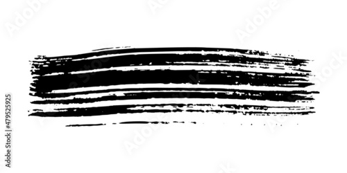 Black brush stroke on transparent background