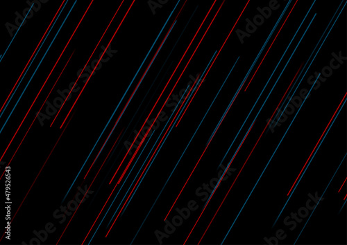 Blue red minimal lines abstract futuristic dark tech background. Vector digital art design
