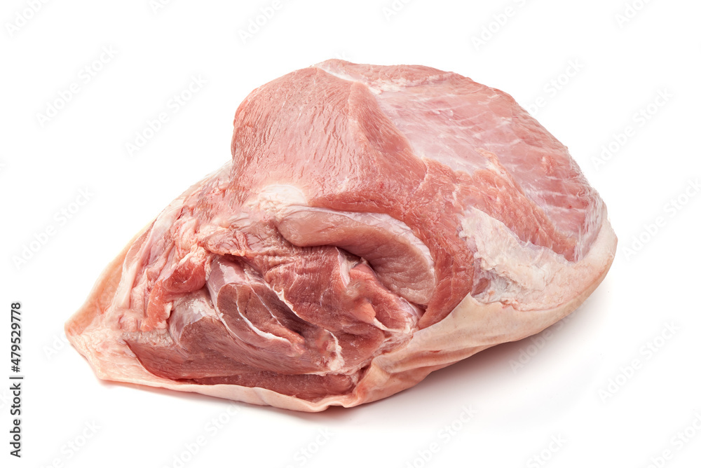 Raw pork ham, pork leg, isolated on white background. Raw pork ham, pork leg, isolated on white background.