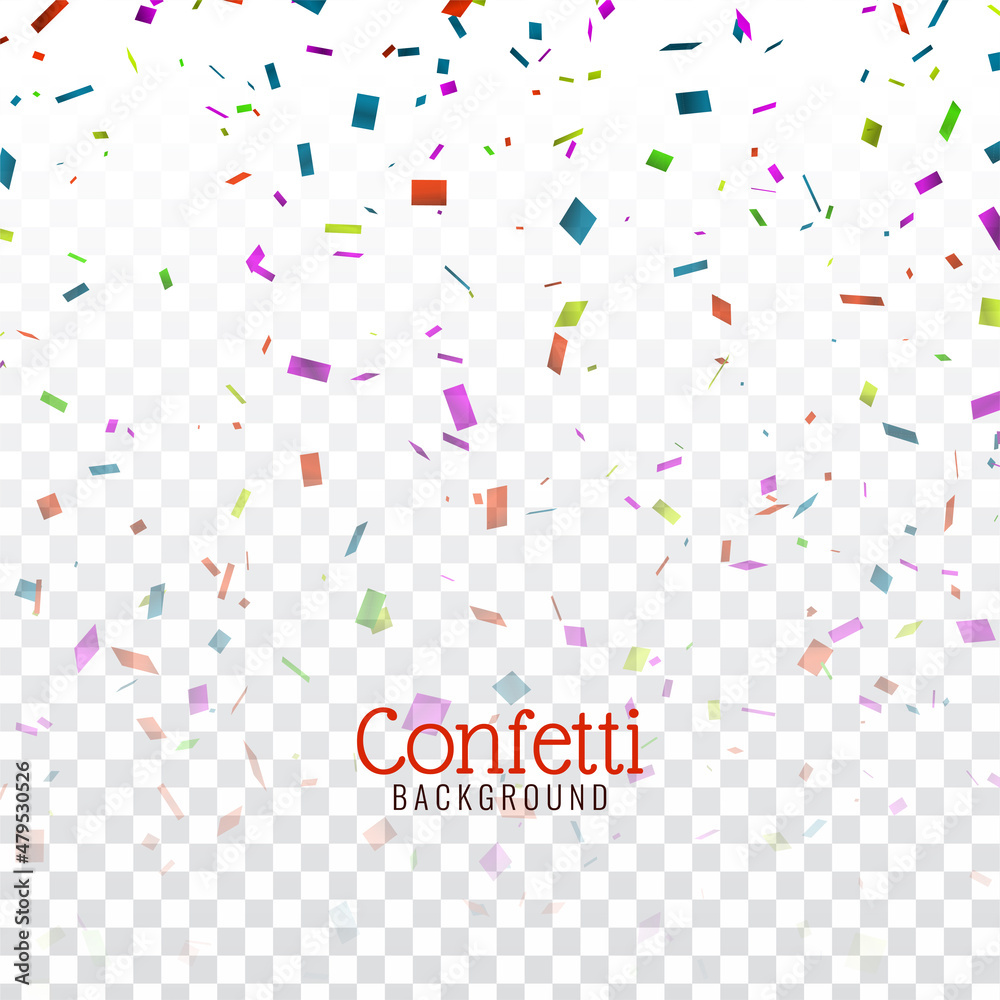 Abstract colorful confetti decorative transparent background