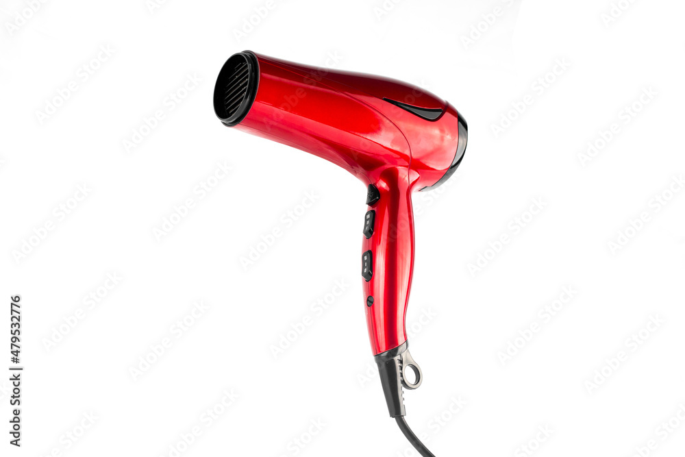 Modern Hair Dryer Red and Black Professional Technologic Appliance