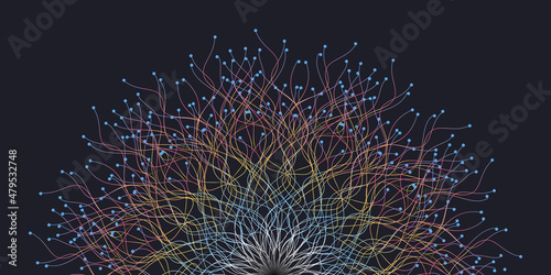 Fiber optics, data transformation vector background. big data technology, future of internet vector background design. Cyber circuit future technology background.

