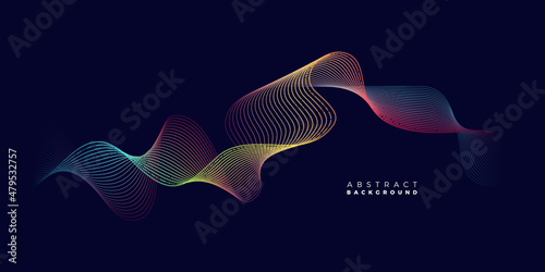 Abstract wavy background for brochure, cover and flyer.  Colorful dynamic line wave graphic vector illustration for multipurpose usage like technology, science.