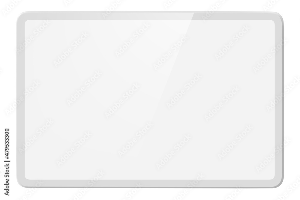 White tablet computer, isolated on white background White tablet computer, isolated on white background