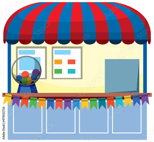 Amusement park ticket booth isolated