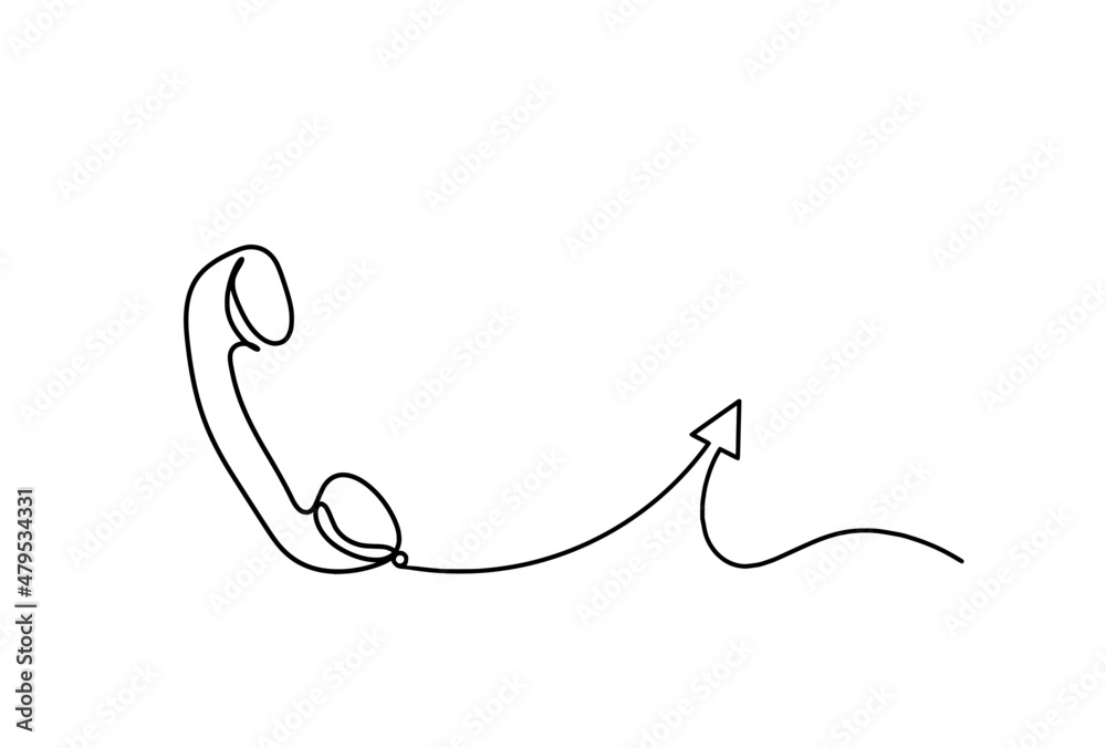 Abstract handset as line drawing on white background. Vector Abstract handset as line drawing on white background. Vector