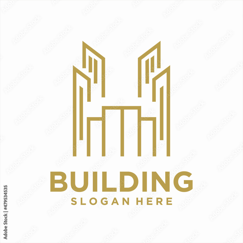 Home and building construction logo template vector, modern architect, monoline style contractor business logo