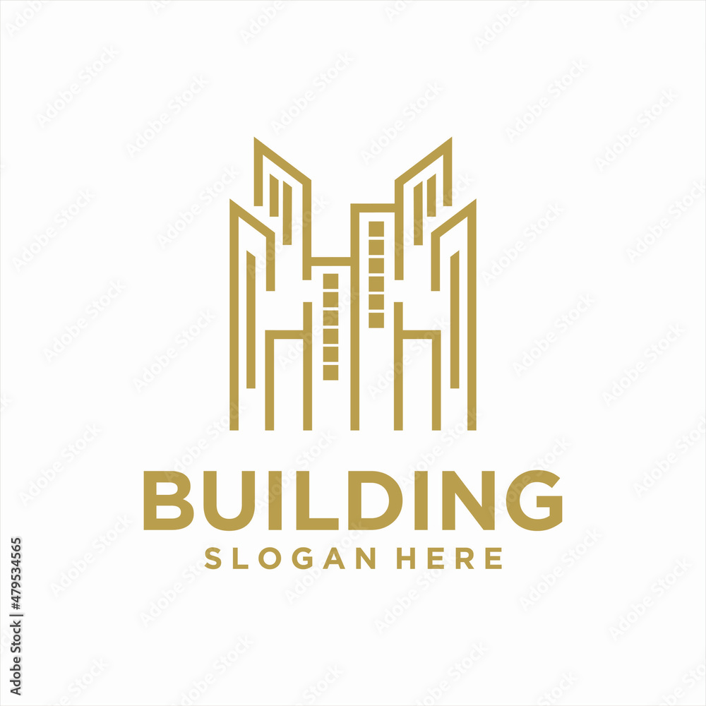 Home and building construction logo template vector, modern architect, monoline style contractor business logo