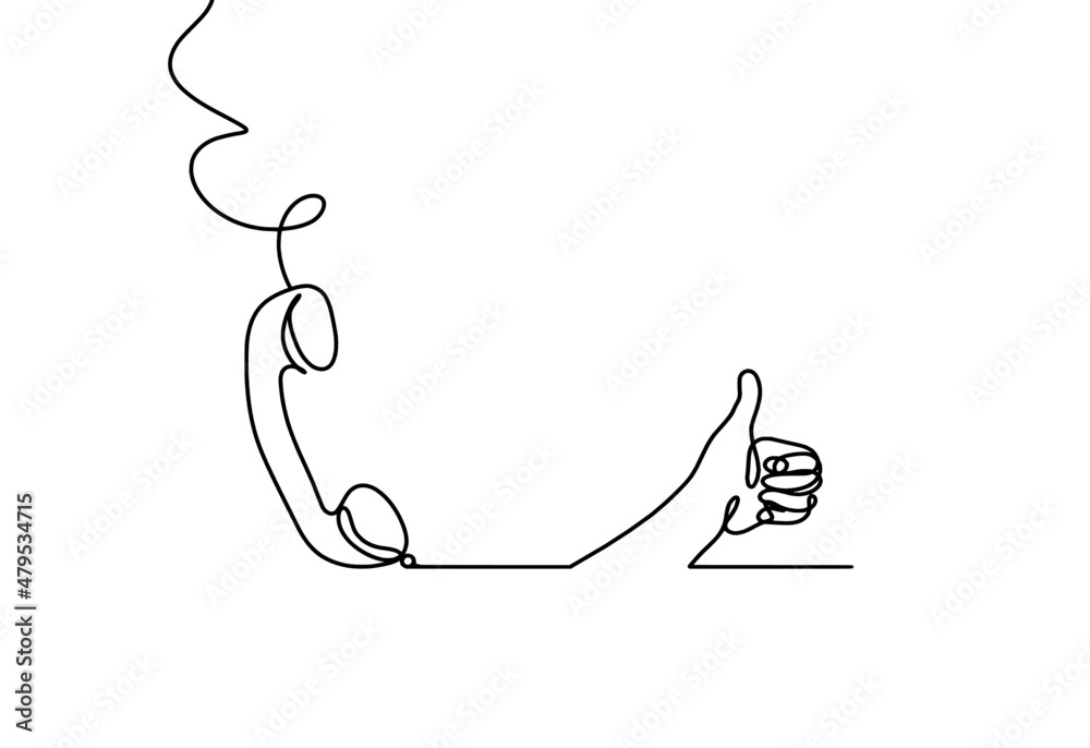 Abstract handset as line drawing on white background. Vector Abstract handset as line drawing on white background. Vector