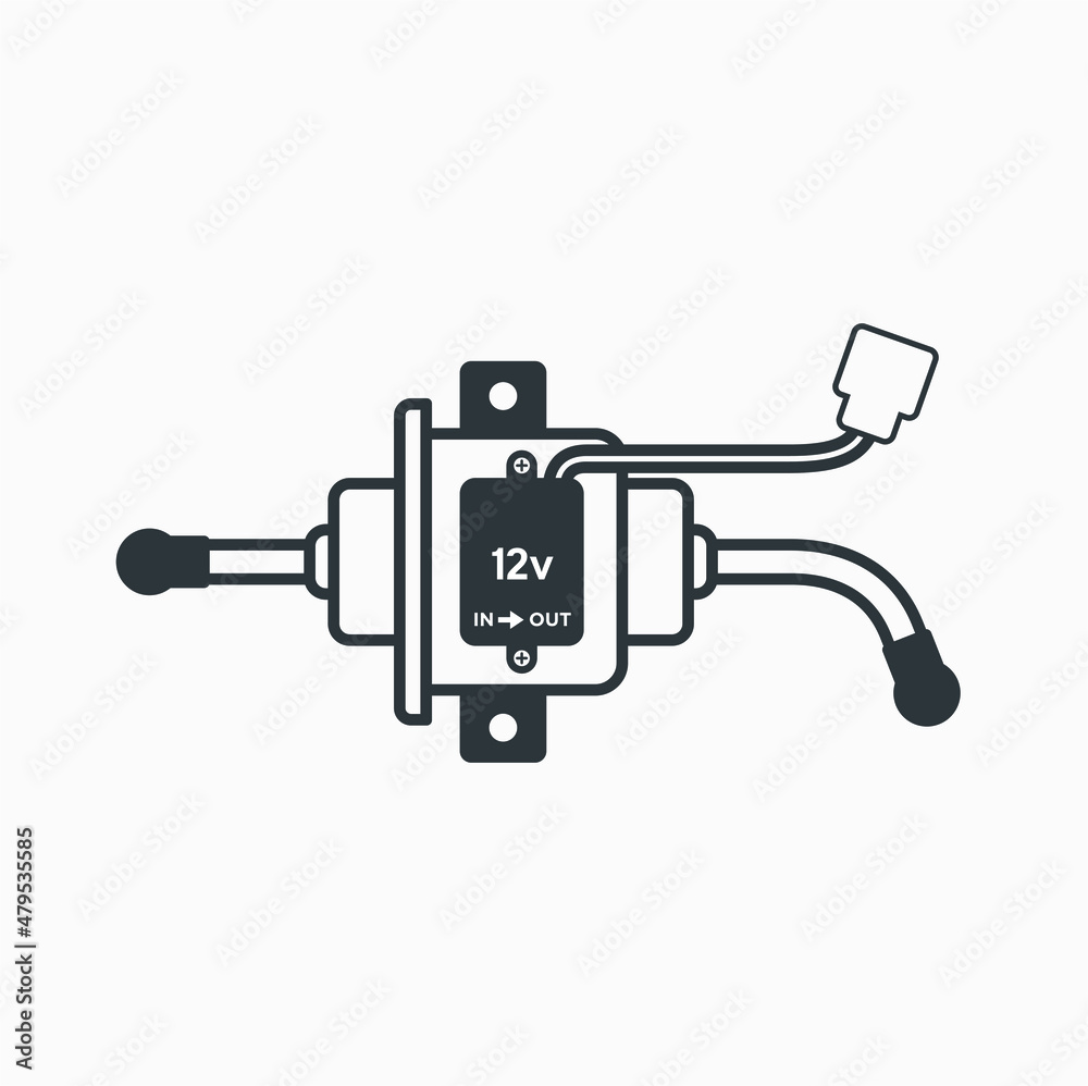 illustration of electric fuel pump for vehicle, auto part, vector art. illustration of electric fuel pump for vehicle, auto part, vector art.