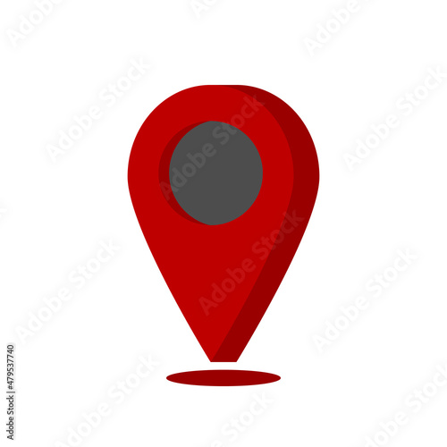 red pin point. location symbol isolated on white background 