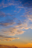 Sunset sky with beautiful clouds. Abstract nature background.