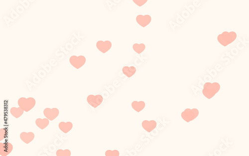 Valentine day pink hearts on pink rose background.