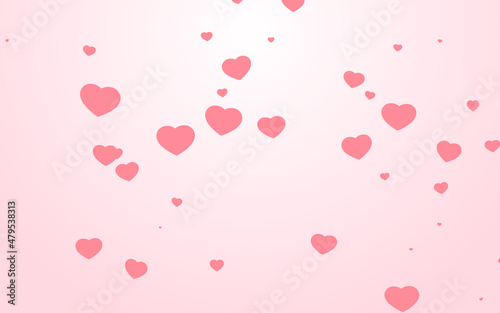Valentine day pink hearts on pink background.