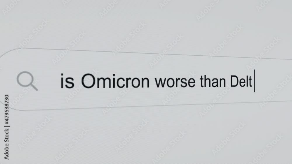 Is Omicron worse than Delta? - Pc screen internet browser search engine bar typing Covid related question. Is Omicron worse than Delta? - Pc screen internet browser search engine bar typing Covid related question.