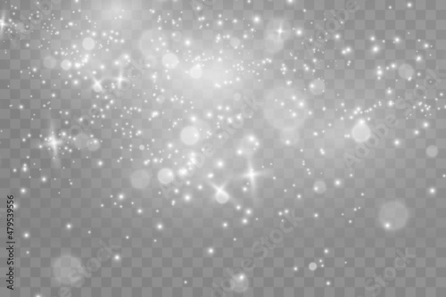 Bright beautiful star.Vector illustration of a light effect on a transparent background.	
