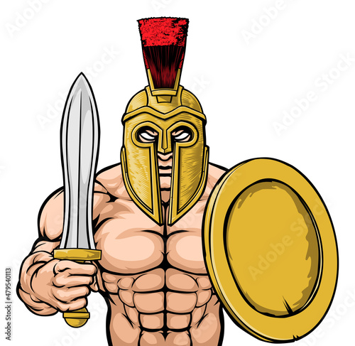 Obraz na plátně Spartan Trojan Sports Mascot