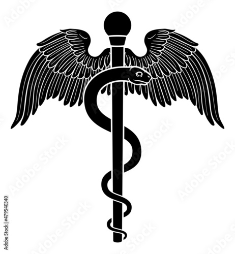 Rod of Asclepius Aesculapius Medical Symbol