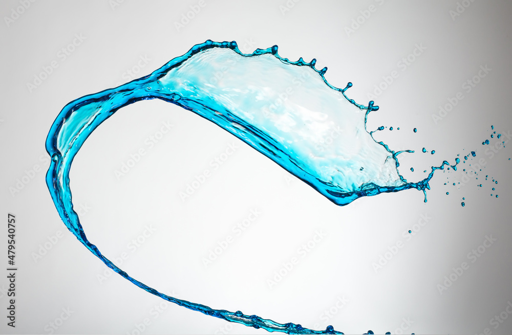 Blue water splash on white background Blue water splash on white background