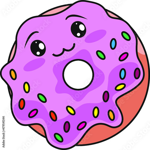 Pink smiling donut