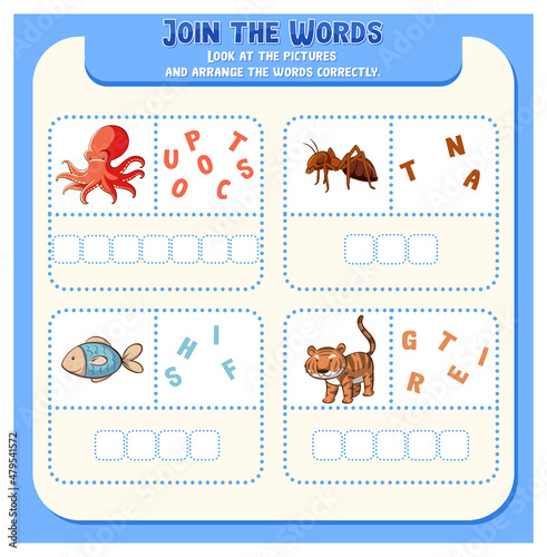 Spelling word game template