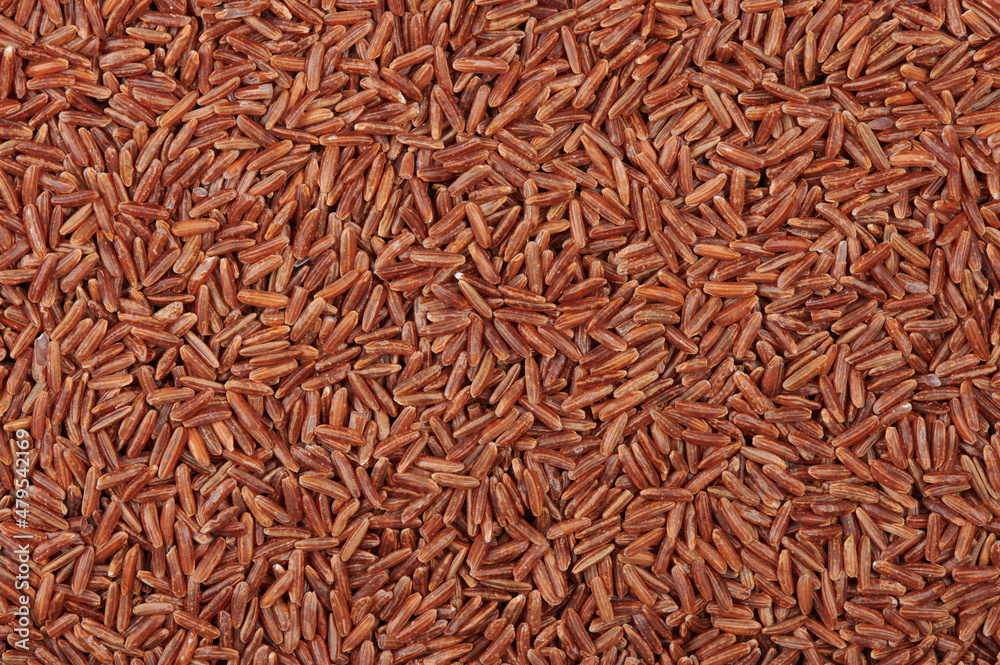 Dry red rice texture background