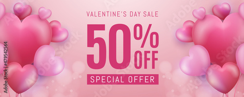 Beautiful banner valentine's day sale commercial editable vector design