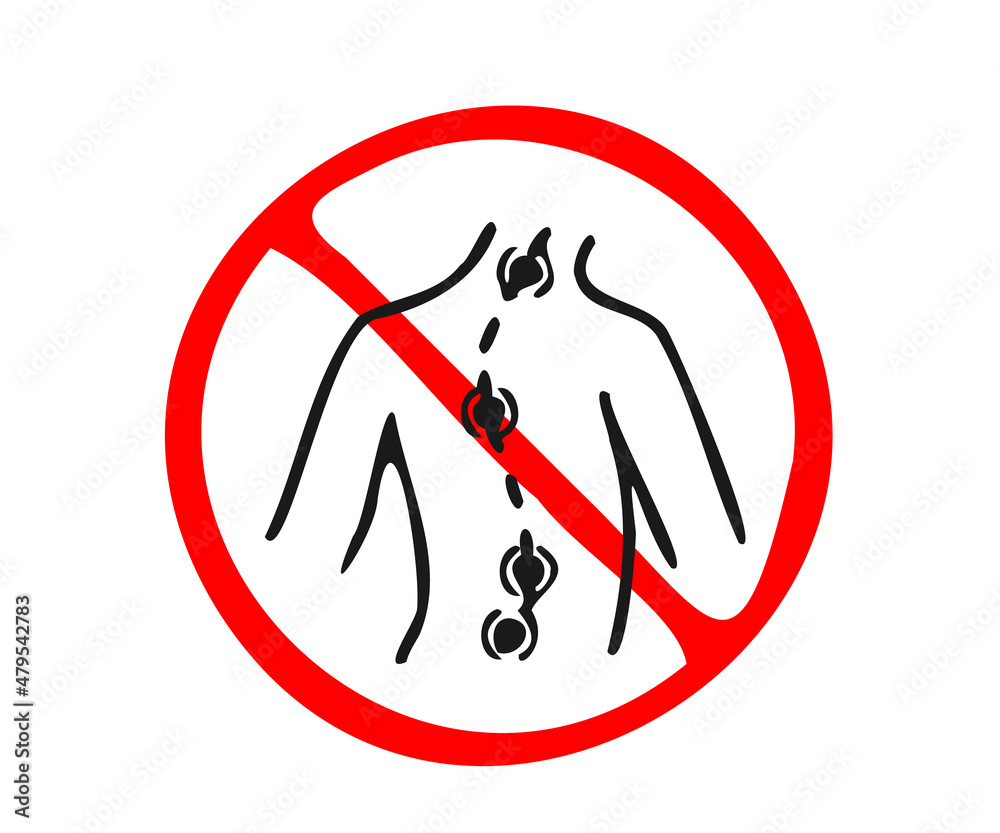 Curved human spine. Symbol. Vector illustration.