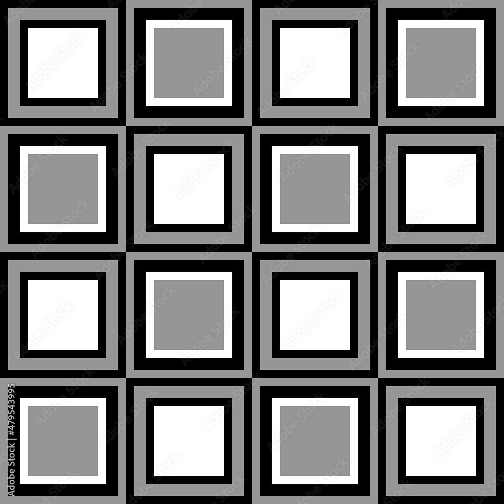 Modern monochrome geometric background with regular square shapes. Seamless background as a black and white texture. Modern monochrome geometric background with regular square shapes. Seamless background as a black and white texture.