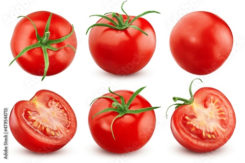 Tomatoes isolated on white background, collection