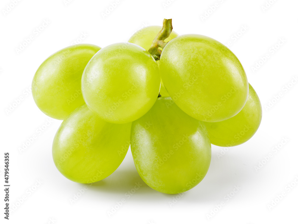Green grape isolated on white. Fresh green grape. With clipping path. Full depth of field. Green grape isolated on white. Fresh green grape. With clipping path. Full depth of field.