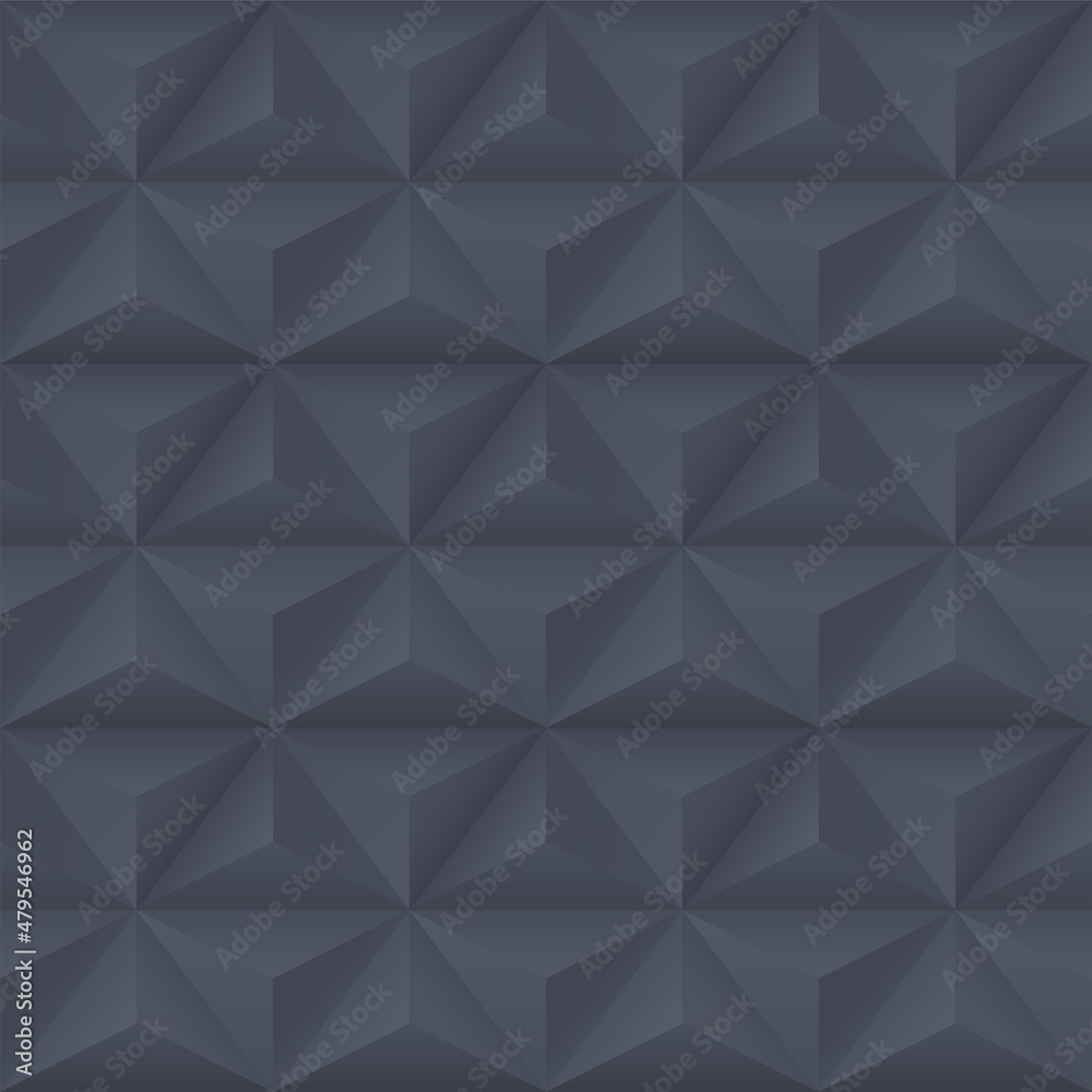 Dark seamless geometric pattern. Gray mosaic repeatable background. Decorative endless 3d texture Dark seamless geometric pattern. Gray mosaic repeatable background. Decorative endless 3d texture