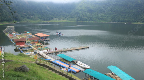 Menjer Lake Tourism Object in Wonosobo Regency, Central Java, Indonesia, with beautiful and romantic natural panoramas. There are tours around the lake by boat.  © Sukma Rizqi