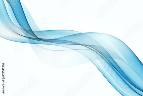 Abstract blue wave background.Transparent blue lines.