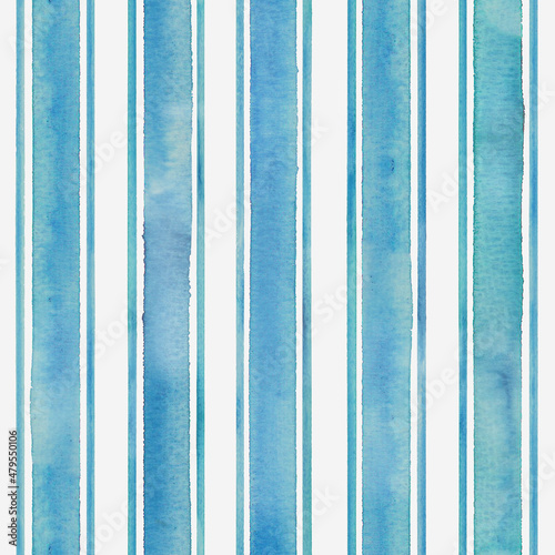 Watercolor teal blue stripe...